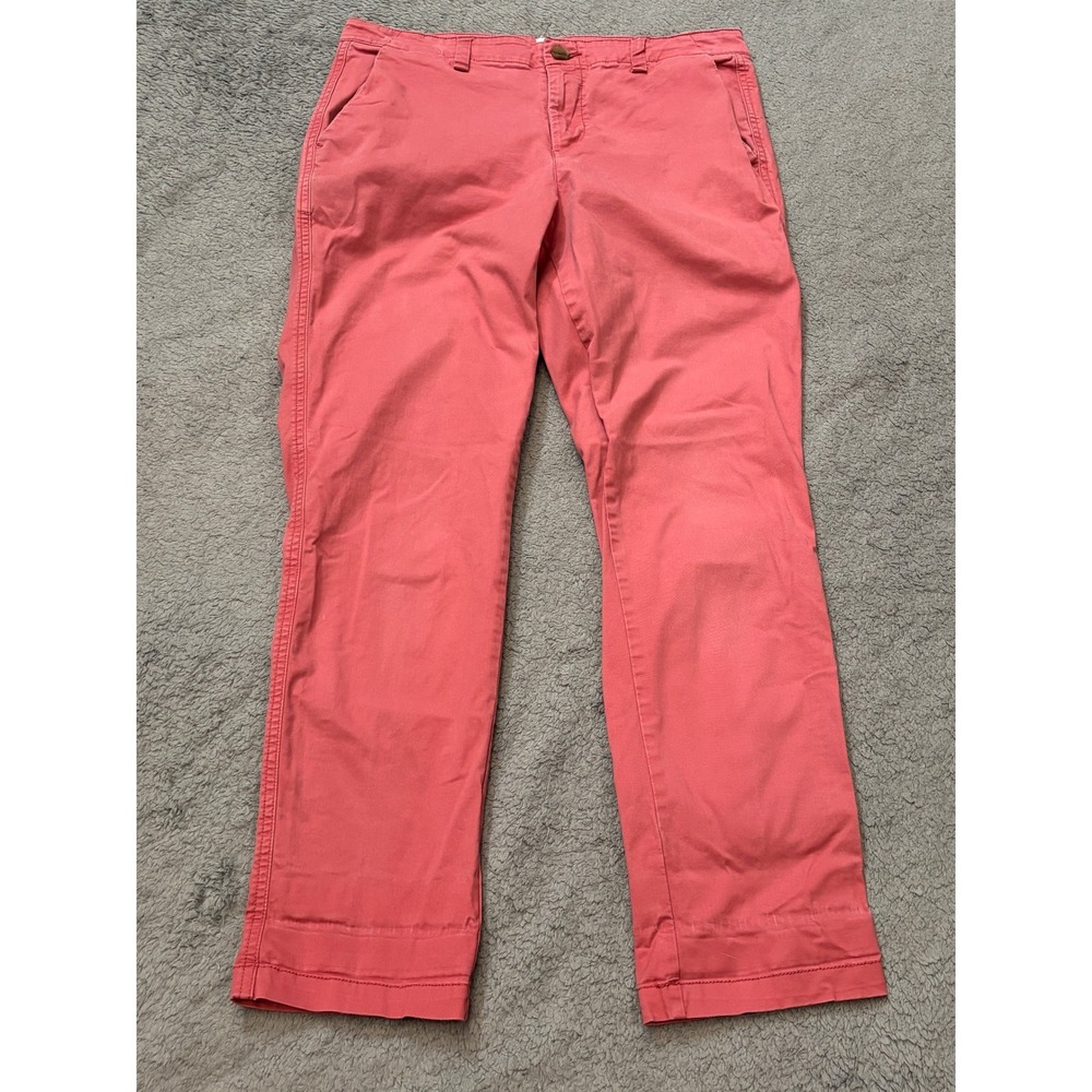 Gap Girlfriend Khaki Pants Womens 4 Coral Pink Stretch Cotton Chino Straight Leg